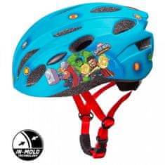 Seven Otroška kolesarska čelada v modrem odtenku Avengers, velikosti. M, 52-56 cm