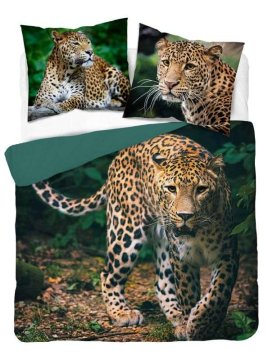 Detexpol Francosko posteljno perilo Leopard natur Bombaž, 220/200, 2x70/80 cm