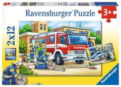 Ravensburger Puzzle Policija in gasilci 2x12 kosov