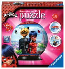 Ravensburger 3D Puzzleball Magic Ladybug in Black Cat 72 kosov