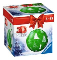 Ravensburger 3D Puzzleball božični okrasek zelen z drevesi 56 kosov