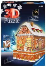 Ravensburger Svetleča 3D sestavljanka Night Edition Gingerbread House 216 kosov