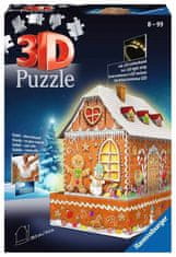 Ravensburger Svetleča 3D sestavljanka Night Edition Gingerbread House 216 kosov