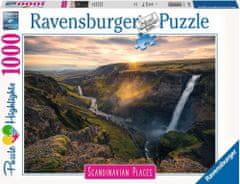 Ravensburger Puzzle Skandinavija - slap Haifoss, Islandija 1000 kosov