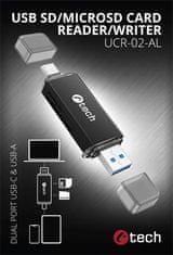 C-Tech Bralnik kartic UCR-02-AL, USB 3.0 TYPE A/ TYPE C, SD/micro SD