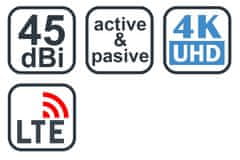 Evolveo Xany 2A, 230/5V, aktivna sobna antena FM/DAB+/DVB-T2, LTE,4G,5G filter