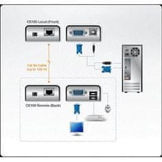 Aten podaljšek KVM CE-100 USB, VGA (1280 x 1024 na 100 m)