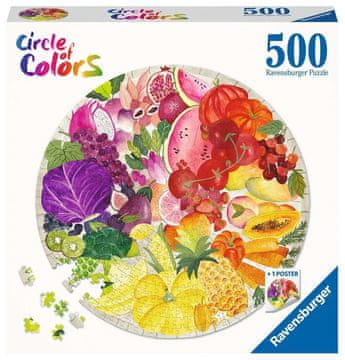 Ravensburger Okrogla sestavljanka Krog barv: sadje in zelenjava 500 kosov
