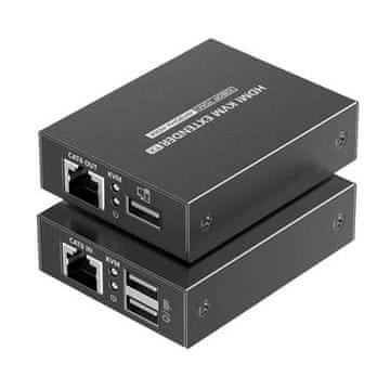 PremiumCord HDMI KVM podaljšek 4K in FULL HD 1080p na 70 m s prenosom USB