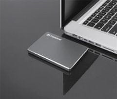 Transcend 1TB StoreJet 25C3N, 2,5", USB 3.0 (3.1 Gen 1) Eleganten zunanji trdi disk, izjemno tanek, jekleno siv