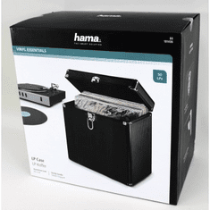 Hama etui za 50 plošč (vinil/LP), aluminijast videz, črn
