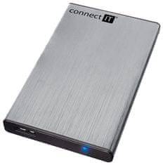 Connect IT zunanji zaboj LITE za trdi disk 2,5" SATA, USB 3.0 srebrn