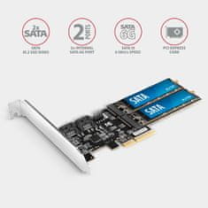 AXAGON PCES-SA4M2, krmilnik PCIe - 2x notranja vrata SATA 6G + 2x reža SATA M.2, ASM1164, SP & LP