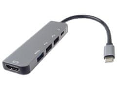 PremiumCord USB-C v HDMI + USB3.0 + 2x USB2.0 + PD(power delivery) adapter