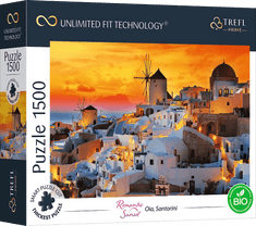 Trefl Puzzle UFT Romantični sončni zahod: Oia, Santorini 1500 kosov