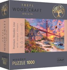 Trefl Wood Craft Izvorna sestavljanka Sunset over the Golden Gate 1000 kosov