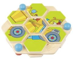 Goki Puzzle šestkotnik Gradbeni stroji