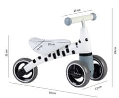 EcoToys Scooter Zebra bela