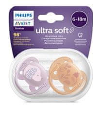 Philips Avent SCF091/18 Ultra Soft tolažilna duda, silikon, 6-18m, ž, 2/1