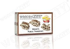 Wooden city Lesena mestna sestavljanka 3D obeski Vozila 36 kosov