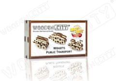 Wooden city Lesena mestna sestavljanka 3D obeski Vozila 36 kosov