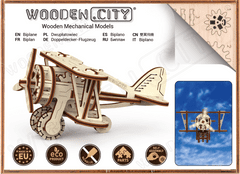 Wooden city 3D sestavljanka Biplane 63 kosov