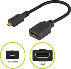 PremiumCord Flexi adapter HDMI tip A ženska - mikro HDMI tip D moški za prilagodljivo povezavo