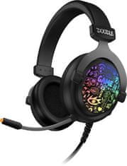 Connect IT DOODLE RGB gaming slušalke z mikrofonom, 2xJack+USB, BLACK