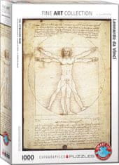 EuroGraphics Sestavljanka Vitruvian Man - proporci človeške figure 1000 kosov