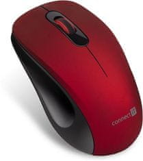 Connect IT "MUTE" brezžična optična tiha miška, USB, (+ 1x baterija AA, brezplačna), rdeča