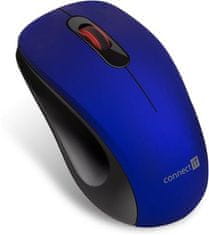 Connect IT "MUTE" brezžična optična tiha miška, USB, (+ 1x baterija AA, brezplačna), modra