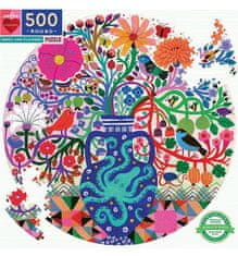 eeBoo Okrogla sestavljanka Ptice s cvetjem 500 kosov