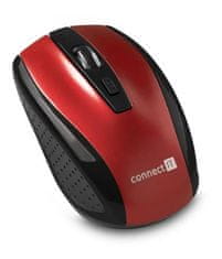 Connect IT Brezžična optična miška (+ 2x AAA baterije brezplačno), rdeča