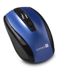 Connect IT Brezžična optična miška (+ 2x AAA baterije brezplačno), modra