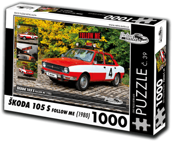 RETRO-AUTA Puzzle št. 39 Skoda 105 S Follow Me (1980) 1000 kosov