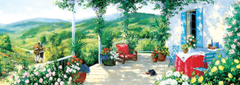 Art puzzle Panoramska sestavljanka Gost na verandi 1000 kosov
