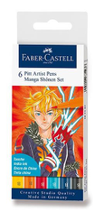 Faber-Castell Faber - Castell Marker Pitt Umetniško pero Manga Shonen 2 6 kosov