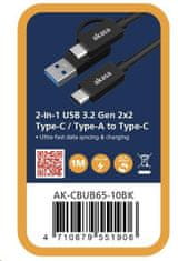 - 2v1 USB 3.2 Gen 2 Type-C/A s Type-C, 1m