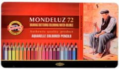 Koh-i-Noor akvarelne umetniške barvice MONDELUZ 72 kosov v pločevinasti škatli