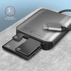 CRE-S3C, USB-C 3.2 Gen 1 - SUPERSPEED Bralnik kartic SD/microSD/CF s tremi režami in številnimi režami, podpora UHS-II