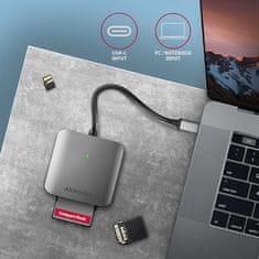 CRE-S3C, USB-C 3.2 Gen 1 - SUPERSPEED Bralnik kartic SD/microSD/CF s tremi režami in številnimi režami, podpora UHS-II