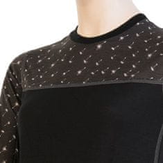 Sensor Ženska dolga majica MERINO IMPRESS črna/vzorec - L