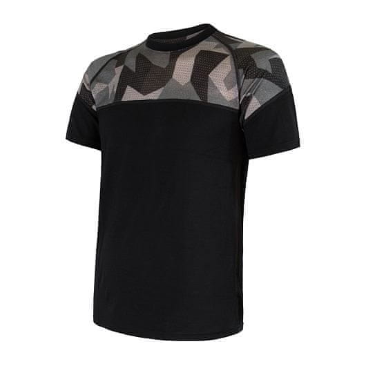 Sensor Moška kratka majica MERINO IMPRESS black/camo - XL