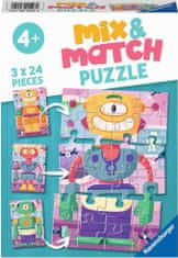 Puzzle Mix&Match: Simpatični roboti 3x24 kosov