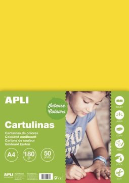 Apli Barvni papir A4 170 g - rumena barva 50 kosov