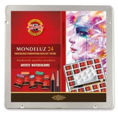 Koh-i-Noor MONDELUZ komplet akvarelnih umetniških barv 24 kosov v pločevinasti škatli