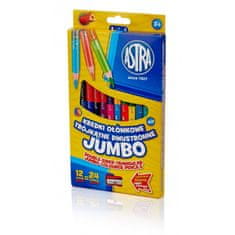 Astra Trikotne dvostranske barvice JUMBO 12 kosov, 24 barv