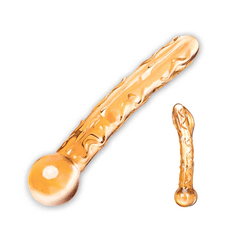 Glas - oranžni Tickler s Dildo s Dildo