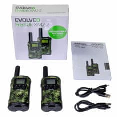 Evolveo FreeTalk XM2-2, komplet 2 radijskih postaj brez polnilne baze, doseg do 8 km