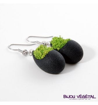 Radis et Capucine Nakit v živo - Solzni uhani črni z lišajem